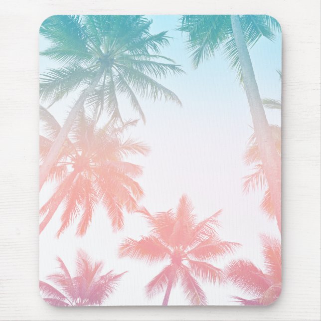 Tapis De Souris Plage Vintage Sunset Palm Trees (Devant)