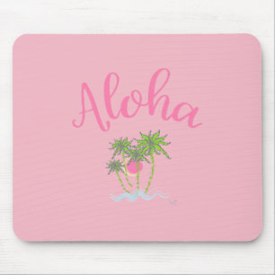 Tapis De Souris Plages Aloha Style hawaïen Été Tropical Rose