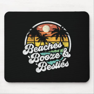 Tapis De Souris Plages Booze Et Besties Drôle Retro les années 70