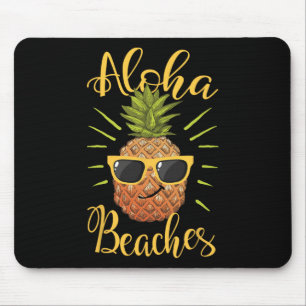 Tapis De Souris Plages d'Aloha Hawaii Ananas Sungles Voyage Tee1