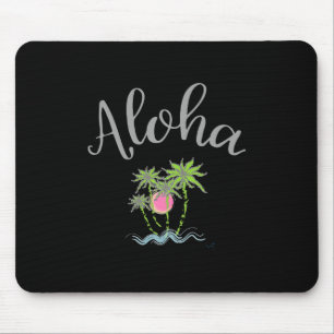 Tapis De Souris Plages d'Aloha Style hawaïen Été Tropical Noir