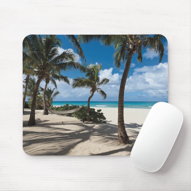 Tapis De Souris Plages tropicales | Anguilla Beach, Palm Tree (Avec souris)