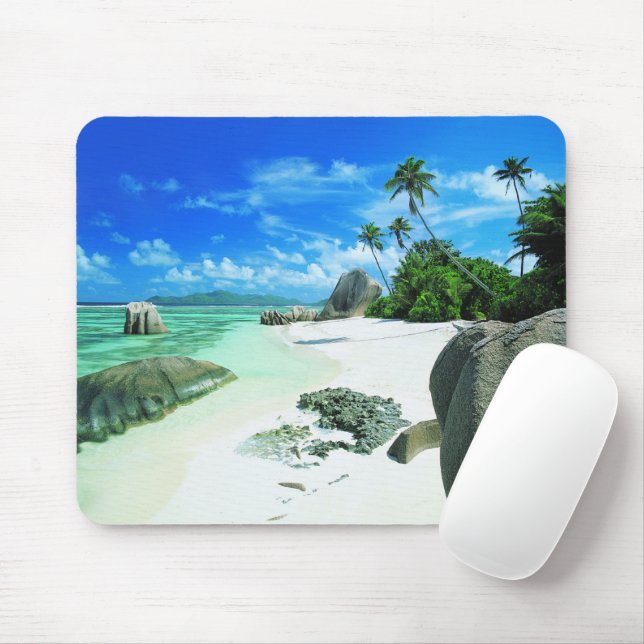 Tapis De Souris Plages tropicales | L'île de La Digue (Avec souris)
