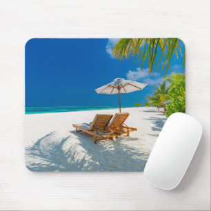 Tapis De Souris Plages tropicales   Plage de chaises longues Bora 