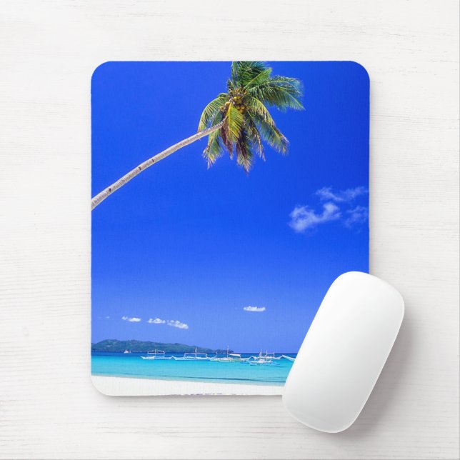 Tapis De Souris Plages tropicales | White Beach, Phillipines (Avec souris)