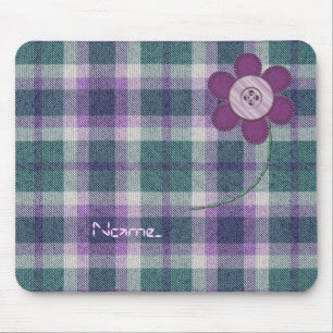 Tapis De Souris Plaid avec la fleur