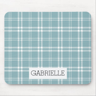 Tapis De Souris Plaid bleu et blanc