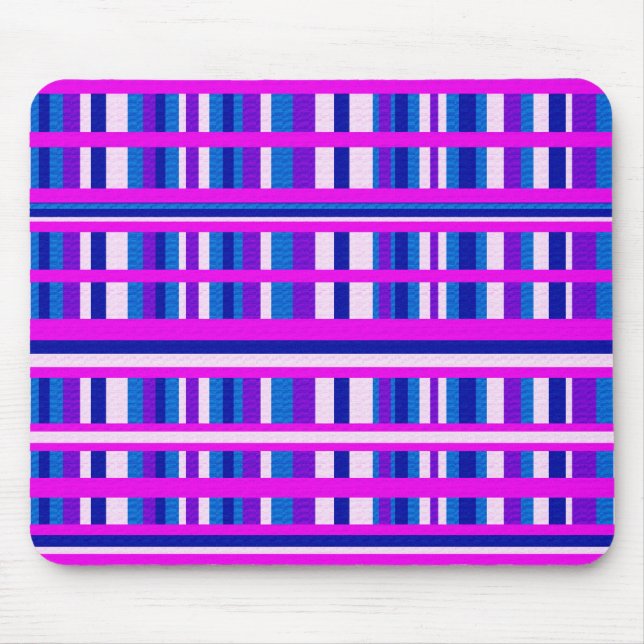 Tapis De Souris Plaid bleu rose violet (Devant)