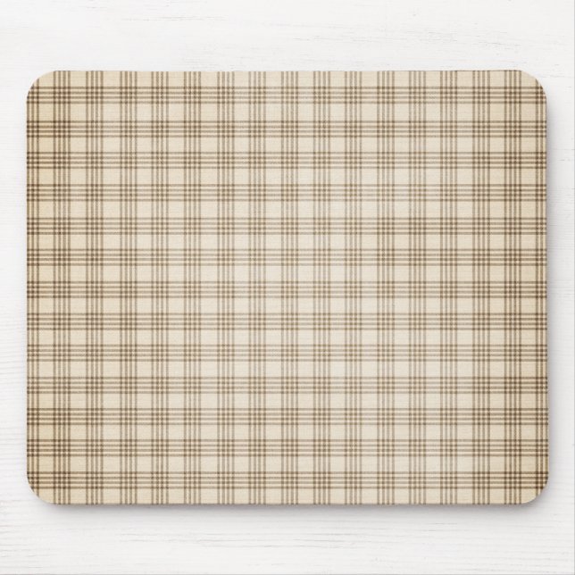 Tapis De Souris Plaid Brown et beige (Devant)