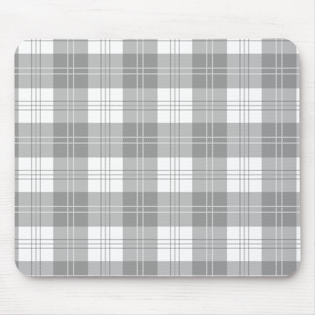 Tapis De Souris Plaid Buffalo noir et blanc (Devant)