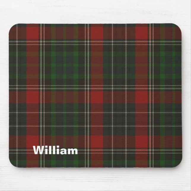 Tapis De Souris Plaid de tartan rouge et vert beau Stuart (Devant)