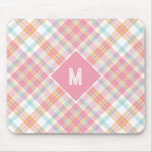 Tapis De Souris Plaid Monogramme personnalisé / Motif Tartan