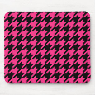 Tapis De Souris Plaid pied de poule noir et rose 