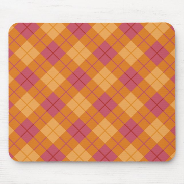 Tapis De Souris Plaid polarisé dans l'orange et le rose (Devant)