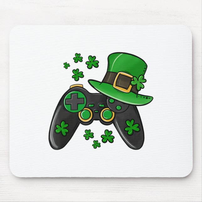 Tapis De Souris Plaisir charme shamrock console de jeu vidéo heure (Devant)