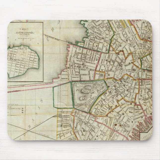 Tapis De Souris Plan de Boston et de Charleston (Devant)