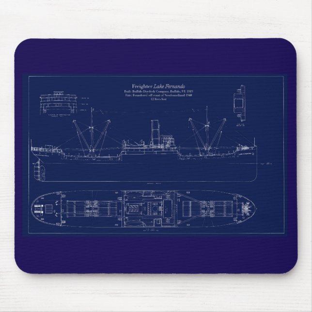 Tapis De Souris Plan de cargaison des Grands Lacs Lake Fernando (Devant)