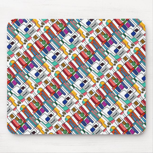 Tapis De Souris "Plan de la ville" Tiled Abstract Design Mousepad (Devant)