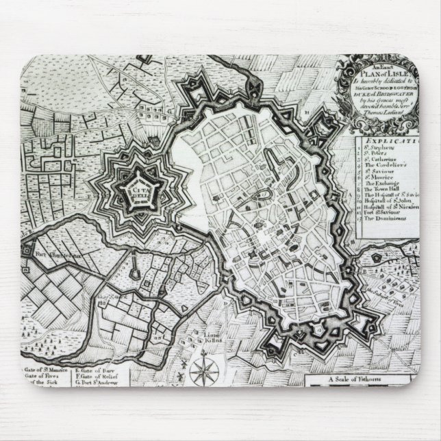 Tapis De Souris Plan de Lisle, 1736 (Devant)