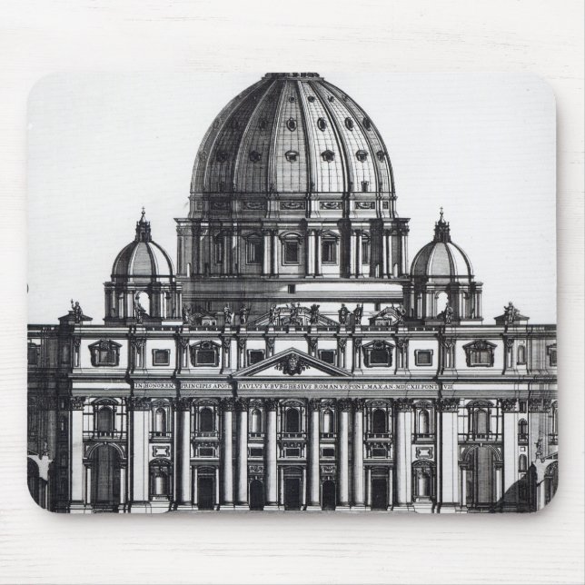 Tapis De Souris Plan de St Peter, Rome, gravé par (Devant)