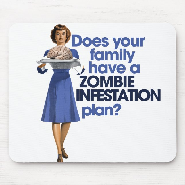 Tapis De Souris Plan d'infestation zombie (Devant)