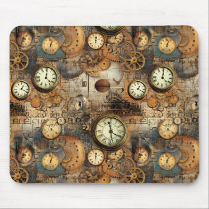 Tapis De Souris Plan d'ingénierie Steampunk Brun Laiton