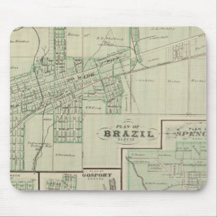 Tapis De Souris Plan du Brésil, Clay Co avec Bowling Green
