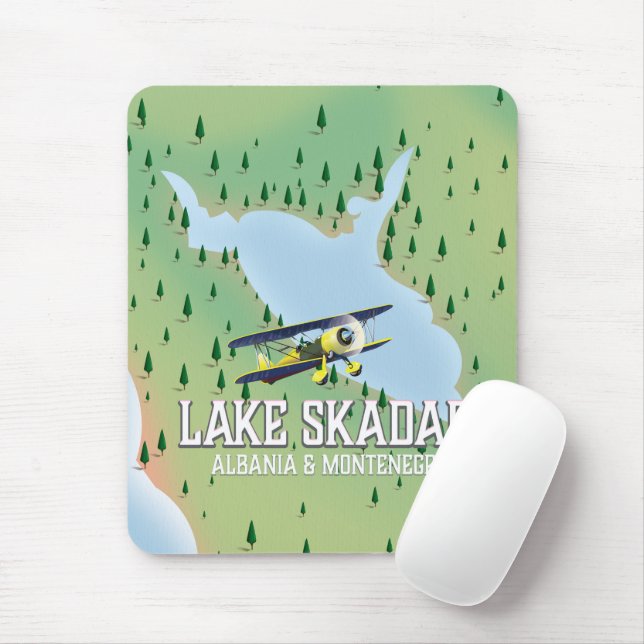 Tapis De Souris Plan du lac Skadar Albanie et Monténégro (Avec souris)