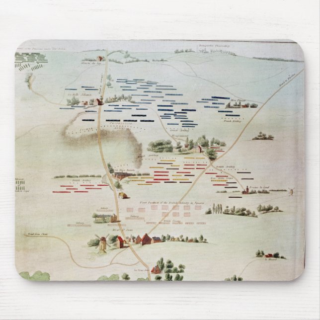 Tapis De Souris Plan et vue de la bataille de waterloo (Devant)