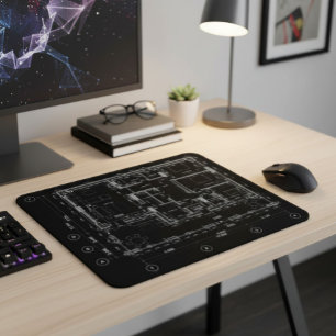 Tapis De Souris Plan stylisé et fonctionnel