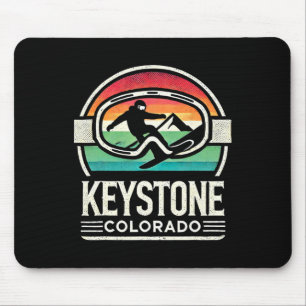 Tapis De Souris Planche à neige Keystone Retro Colorado Montagne N