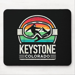 Tapis De Souris Planche à neige Keystone rétro montagne colorado