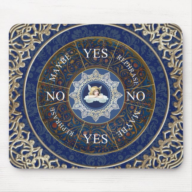 Tapis De Souris Planche à Pendule Diviser Jeu Angel Bleu (Devant)