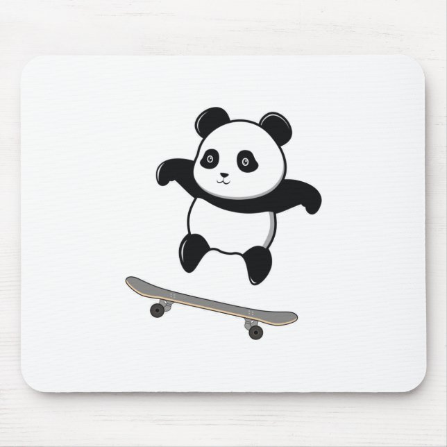 Tapis De Souris Planche à roulettes bébé panda (Devant)