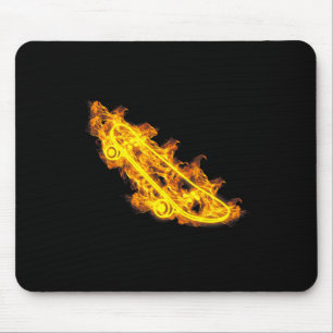 Tapis De Souris Planche à roulettes en feu Skateboard flambant Ska