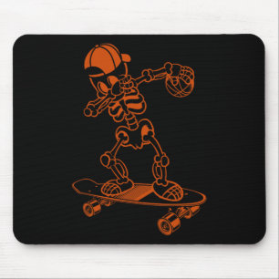 Tapis De Souris Planche à roulettes squelette casquette cool truc