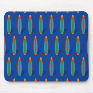 Tapis De Souris Planche de Surf Bleue Plage