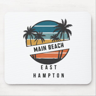 Tapis De Souris Planche de surf rétro Main Beach East Hampton Surf