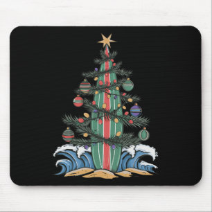 Tapis De Souris Planche de surf Sapin de Noël _1
