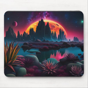 Tapis De Souris Planète Alien Mise en route de la lune