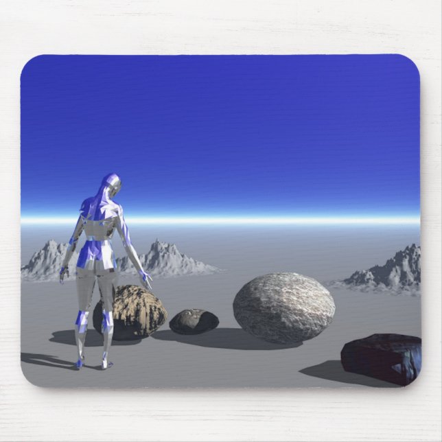 Tapis De Souris Planète Androïde-bleue (Devant)