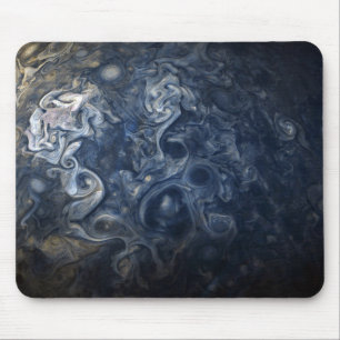 Tapis De Souris Planète Jupiter Blues Blue White Juno Cam Swirling