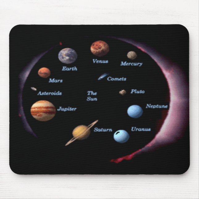 Tapis De Souris Planètes du système solaire Mousepad (Devant)