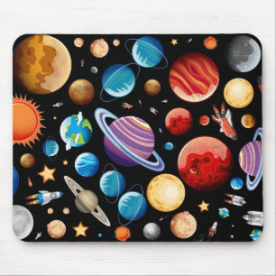 Tapis De Souris Planètes et Rocket Ships
