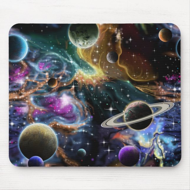 Tapis De Souris Planètes étoiles Nebula (Devant)