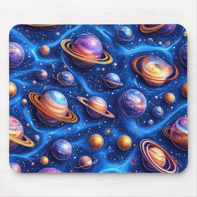 Tapis De Souris Planètes lune galaxie (Devant)