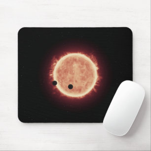 Tapis De Souris Planètes Transitant Red Nwarf Star Dans Trappist-1