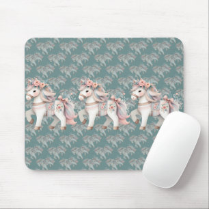 Tapis De Souris Planificateur d'illustration de cheval de fantaisi