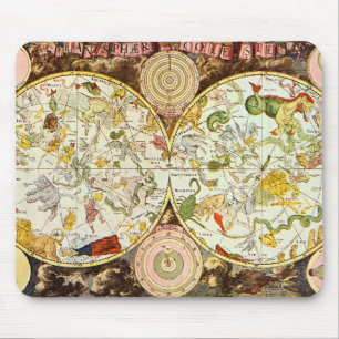 Tapis De Souris Planisphæri Cœleste 1698 - diagramme d'astrologi