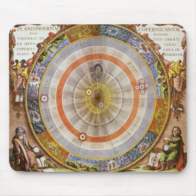 Tapis De Souris Planisphère céleste copernicien d'astronomie vinta (Devant)